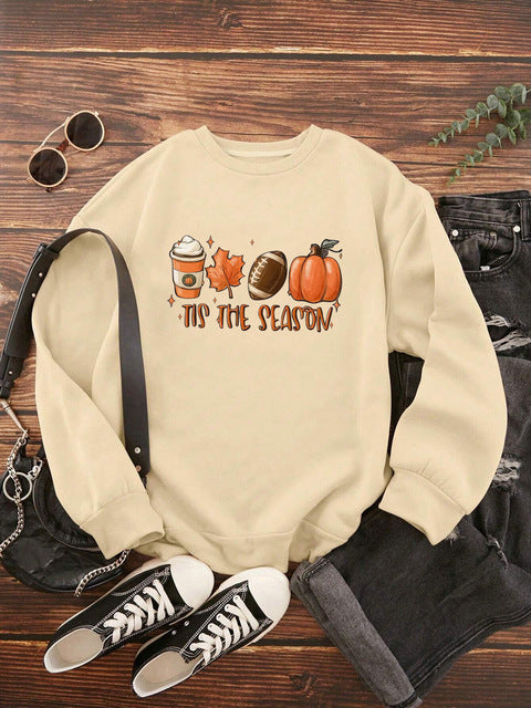 Women's Sweatshirt,It's Autumn Graphic Long Sleeve Crew Nec